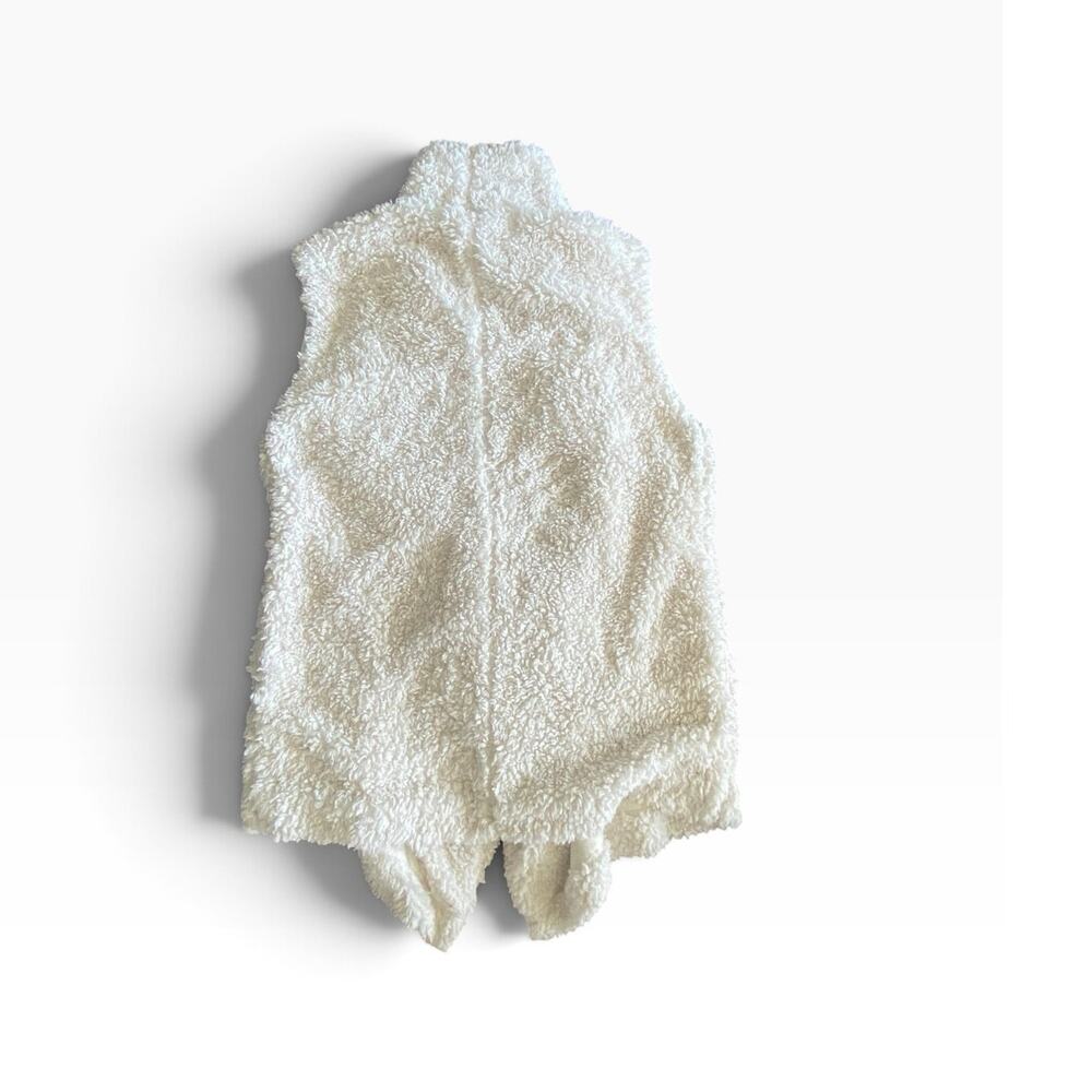 Arrie Faux Fur Vest Women’s Medium Ivory Cream Shaggy Open Front Draped Cozy - Picture 4 of 10